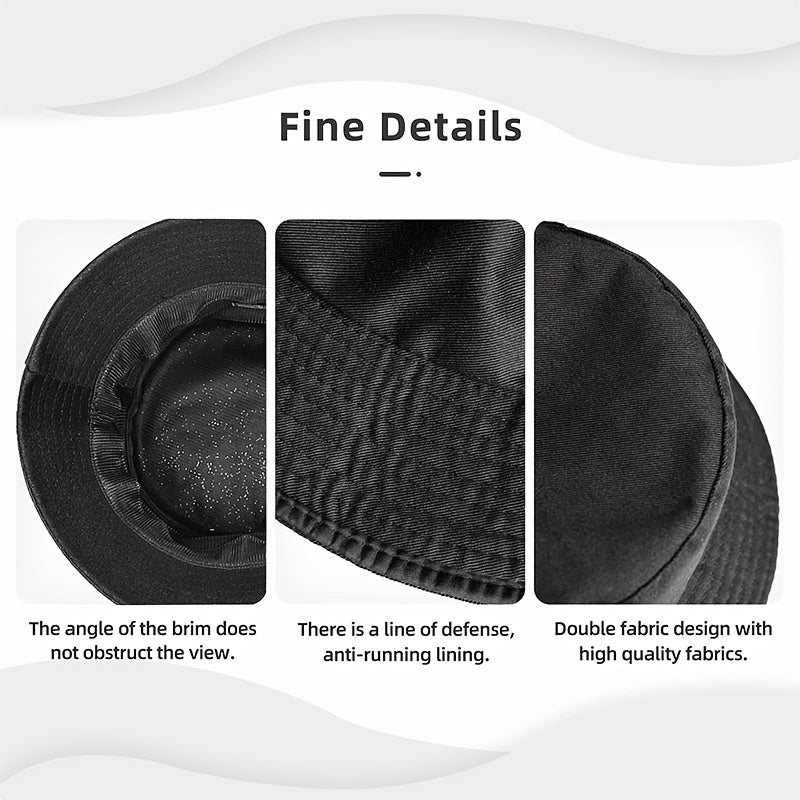Vintage Western Cowboy Hat - Wide Brim Sun Protection, Breathable Lightweight Polyester Outdoor Camping, Fishing, Ranch - Classic Black Bucket cap for Men & Women, Fishing Gear, Rustic Design, Durable Construction, Unisex Hea