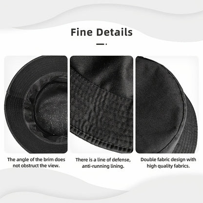 Vintage Western Cowboy Hat - Wide Brim Sun Protection, Breathable Lightweight Polyester Outdoor Camping, Fishing, Ranch - Classic Black Bucket cap for Men & Women, Fishing Gear, Rustic Design, Durable Construction, Unisex Hea