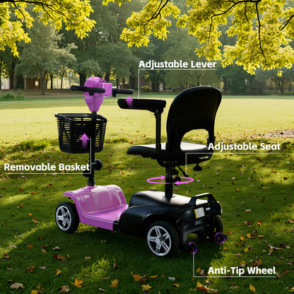 A Foldable Electric Scooter. This 250W, 24V 15Ah Daily Commute Scooter Is Equipped with A Buzzer And A Detachable Basket. It Features Three Adjustable Speed Gears, with A Speed Of 6-7 Mph And A Range Of Up to 16 Miles.