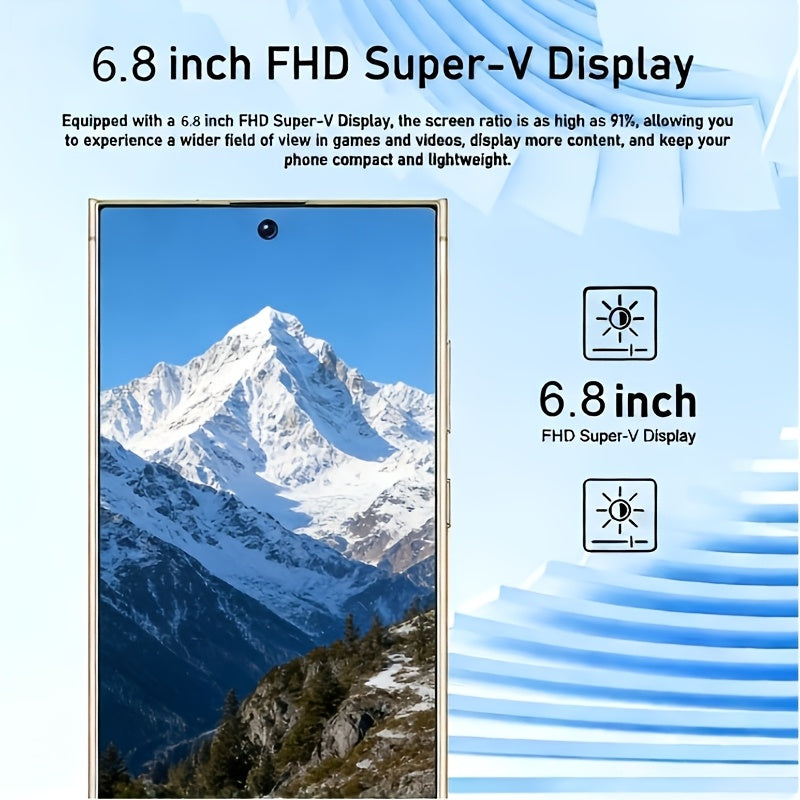 S25 Ultra New Android Smartphone 5G Unlocked Version, 6.8-inch HD Display / 4500mAh Long-Lasting Battery / Built-in Stylus Pen / Front and Rear HD Cameras / Dual SIM Dual Standby / Accessory Bundle: Headphones, Phone Case, Da