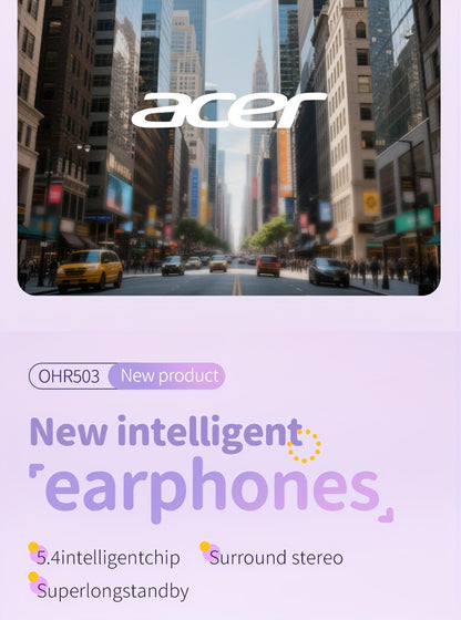 [ACER Official Authentic Product] TWS Wireless Earbuds Deep Bass Stereo Sound Cute Macaron Colors Extra-Long Battery Life In-Ear Design for Sports/Running Low-Latency Gaming Mode Hi-Fi Audio Lightweight Touch Control Stylish