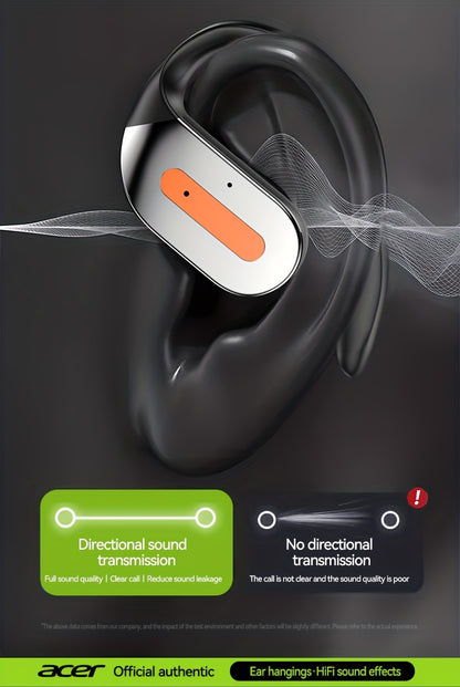 Acer True Wireless Earphones with Microphone, TWS Headphones, Touch Volume, Wireless Sports Earhooks, LED Display Charging Case, Half Open Back, HD Talk, Compatible with Mobile Phones, Rechargeable Battery, Type-C Charging, S