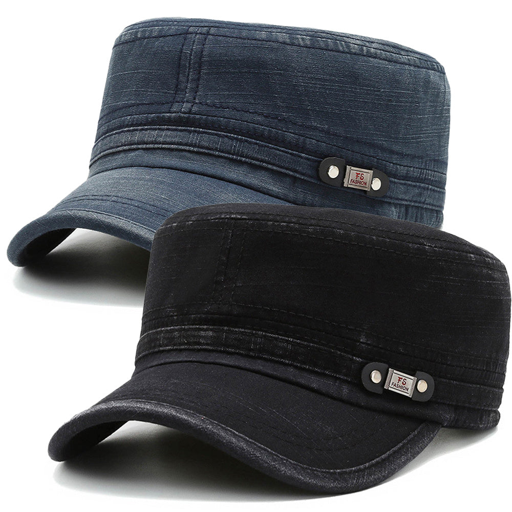 Two Men'S Outdoor Flat Caps, Spring And Autumn Baseball Hats, Casual Flat Caps, Duckbill Hats - Adjustable Trucker Hats