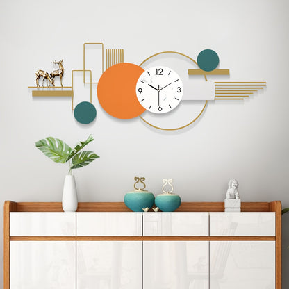Modern Wall Clock Large Metal Decorative Clock 43.3 Inche 3D Modern Creative Wall, Clocks Big Art Design Silent Wall Clocks for Living Room DecorEntryway/Bedroom/Offic