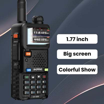 6pcs Baofeng GM-5RH Radio, 10W Walkie Talkies Long Range, Two Way Handheld Radio Ultra-long standby 48-72 hours, Hunting Gear Weather Radio, Survival Gear Walkie Talkie with NOAA, Radios for business safety, hiking, camping,