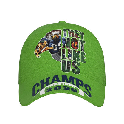 Rugby-Themed Baseball Cap with Full-Print Eagle & 2026 Champs Slogan - Structured Breathable Curved-Brim Hat, Snapback Closure, Lightweight Suitable for, Casual Wear, Rugby Fan Gear