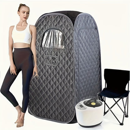 Single Sauna Sweat Steamer, Equipped with Steam Generator, Folding Chair, American Standard Plug, Can Also Steam Sauna At Home, Convenient And Movable, Ideal Family Gift