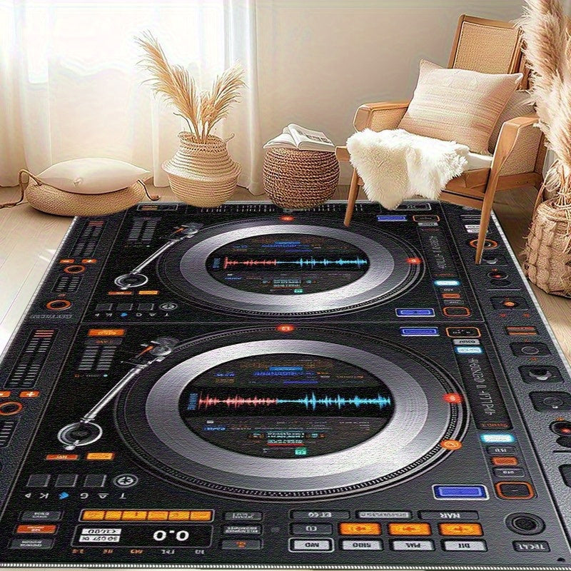 1pc Electronic Style Area Rug | Lightweight, Washable, Easy-to-Clean Polyester Carpet, Ideal for Bedroom, Living Room, Office, Balcony, and More