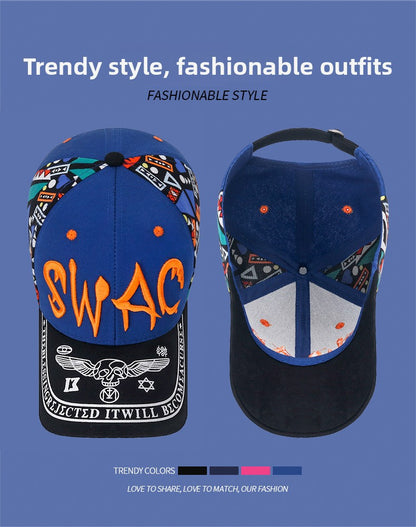 Korean-style Baseball Cap | Casual Fashion Letter Embroidery, Outdoor, Breathable Adjustable Unisex Snapback Cap for Men and Women