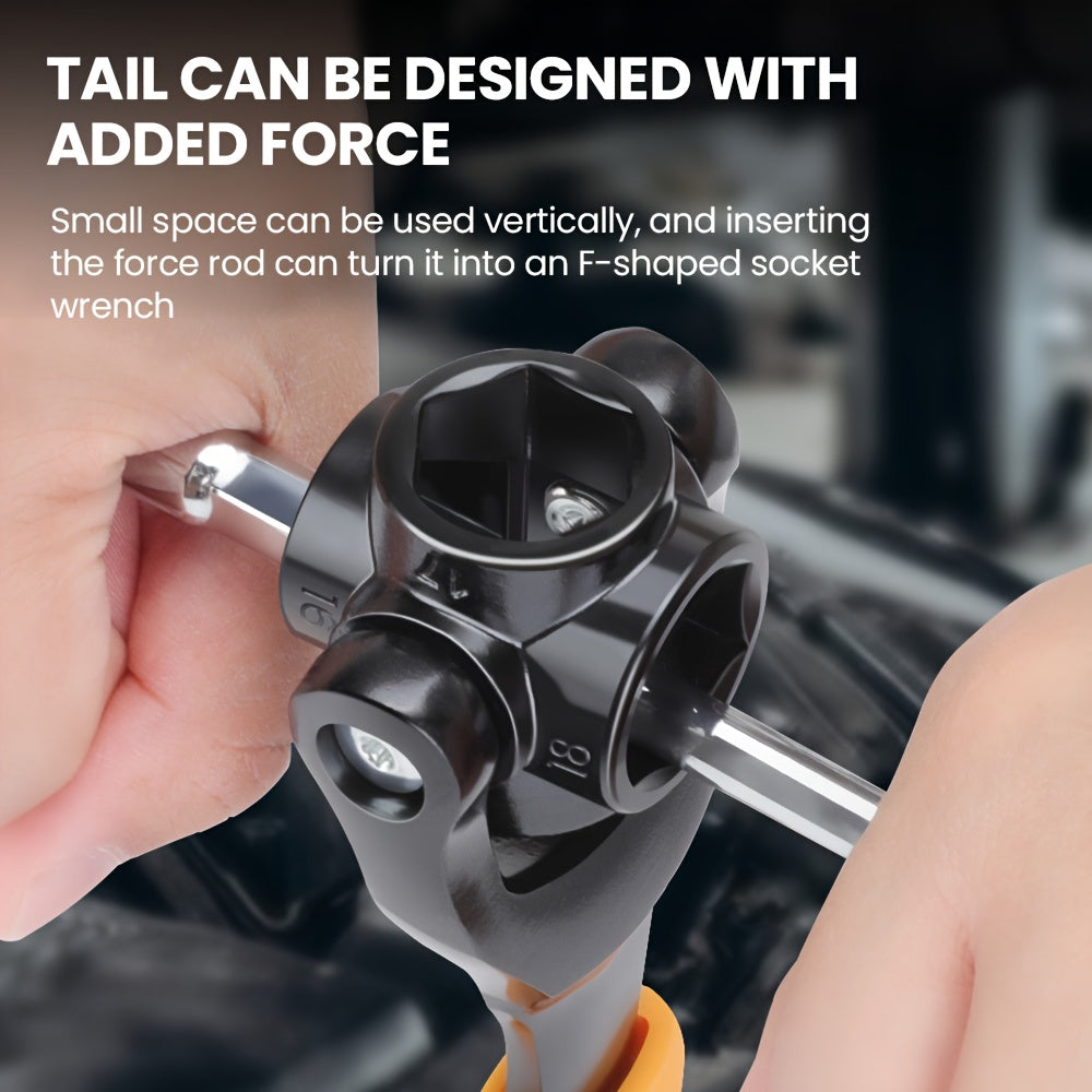 AIRAJ Multi-functional Socket Wrench Head 360 Degree Rotation Automatic Locking Hardness High Torque High Not Slip Gear Applicable Scope Is Wide, Can Be Used for Maintenance, Car Maintenance, Bicycle Maintenance, Bicycle Repa
