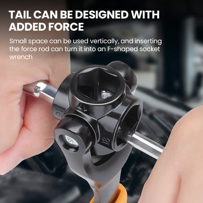 AIRAJ Multi-functional Socket Wrench Head 360 Degree Rotation Automatic Locking Hardness High Torque High Not Slip Gear Applicable Scope Is Wide, Can Be Used for Maintenance, Car Maintenance, Bicycle Maintenance, Bicycle Repa
