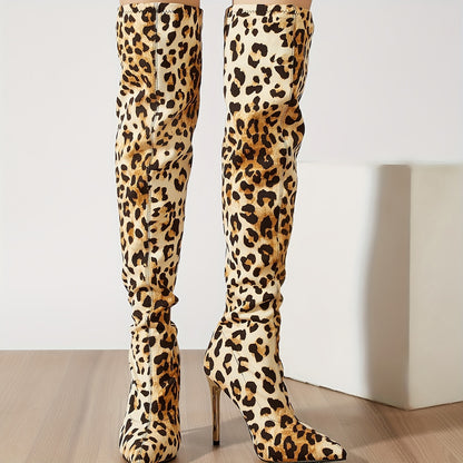 2025 Autumn/Winter New European and American Sexy Snake Print High Heel Pointed Toe Women's Boots