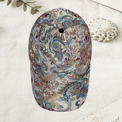Paisley-Floral Baseball Cap - Adjustable Snapback Lightweight Breathable Unisex Hat for Sports, Travel & Outdoor Activities - Machine Washable Glamorous Style Sun Hat - Perfect Holiday Gift