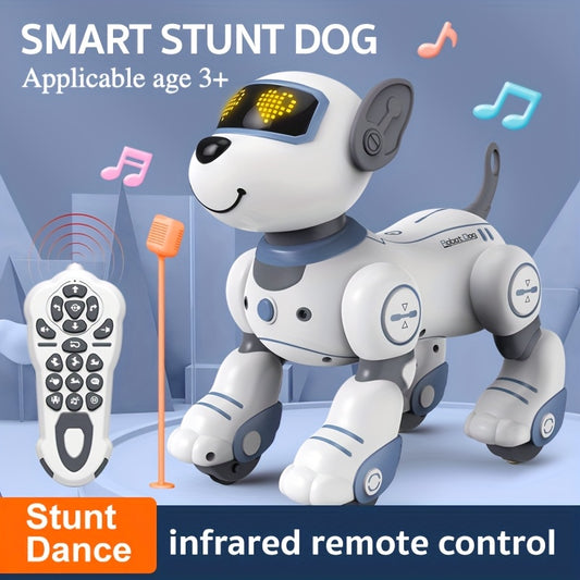 GRAXGROW Funny RC Robot Electronic Dog Stunt Dog Voice Command Programmable Music Dance, Infrared Remote Control Robot Dog for Kids Toys Ages 3+ Boys And Girls for Birthday Gifts, Entertainment, Interactive Play, Fun Robot, P