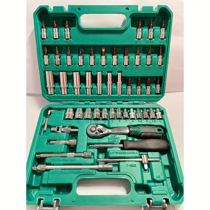 High-end Professional 216&45pcs Mechanical Tool Set, 1/2*1/4 Inch And 3/8 Inch Drive Depth And Standard Wrench Set, Torque Wrench, Auto Parts Repair And Household Mechanical Tool Set, Suitable for Vehicle And Bicycle Repair T
