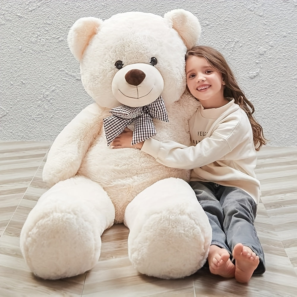 MorisMos Bow Tie Giant Teddy Bear 4 Feet, 47inch Stuffed Animal Big Teddy Bear Plush, Classic Girlfriend Boyfriend Gift, White, Large Stuffed Animal, Huge Stuffed Animal, Cuddly Companion, Plush Gift, Cute Stuffed Animal, Cla