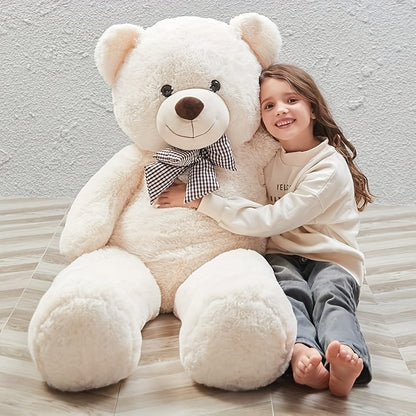 MorisMos Bow Tie Giant Teddy Bear 4 Feet, 47inch Stuffed Animal Big Teddy Bear Plush, Classic Girlfriend Boyfriend Gift, White, Large Stuffed Animal, Huge Stuffed Animal, Cuddly Companion, Plush Gift, Cute Stuffed Animal, Cla