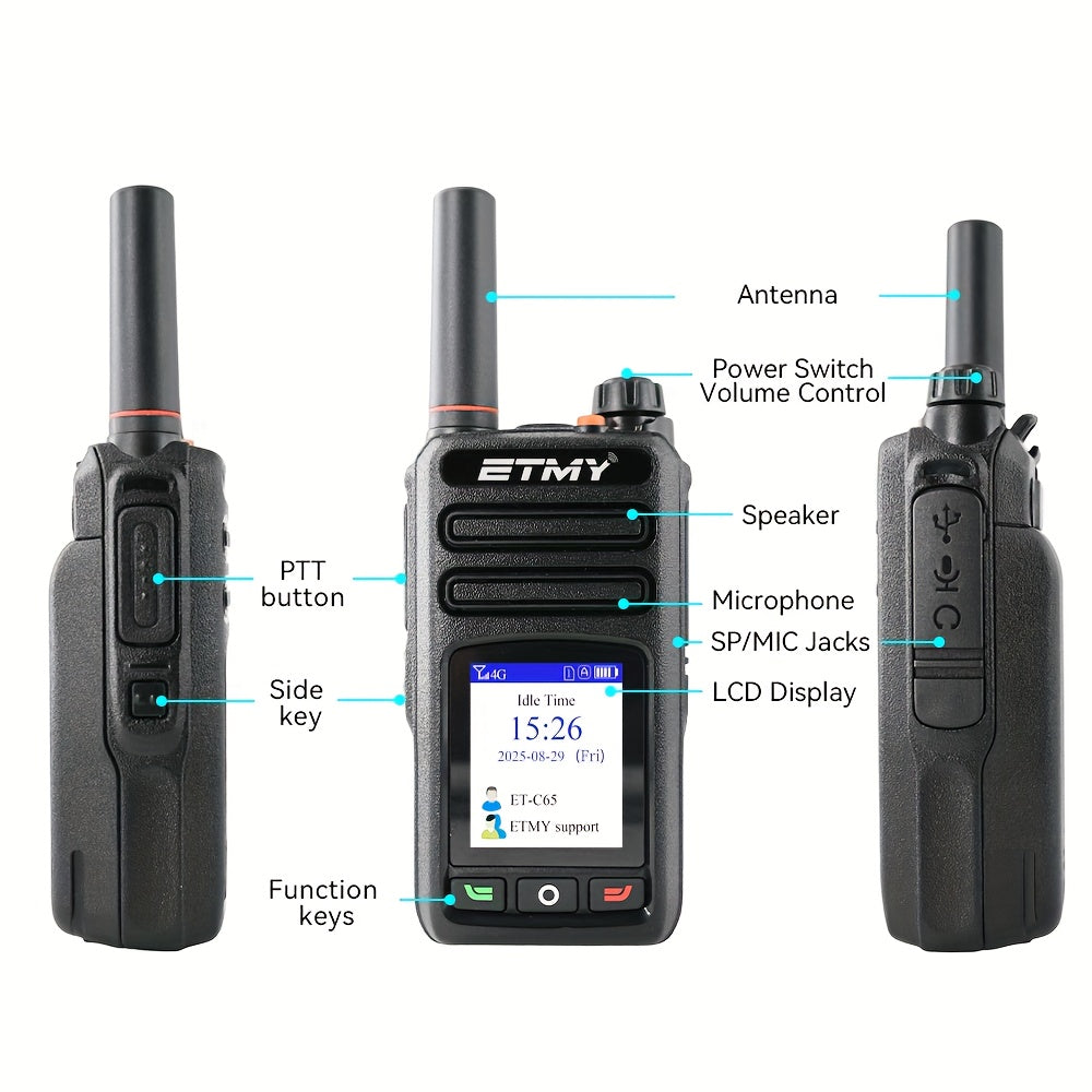 Nationwide LTE Walkie-Talkie - Two-Way Radio - Unlimited Range POC Two Way Radios Set, Field Operations, Emergency Communication, Handheld Device, Compact Design, Highquality Build, Reliable Performance, Communication Device,