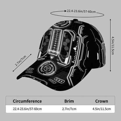 CUTEHSJ Cyberpunk Neon Glow-in-the-Dark Baseball Cap - & Adjustable Unisex Hat with Kanji-like Logo, Tech-Themed Design for, Christmas Gifts, Outdoor Activities (No /)