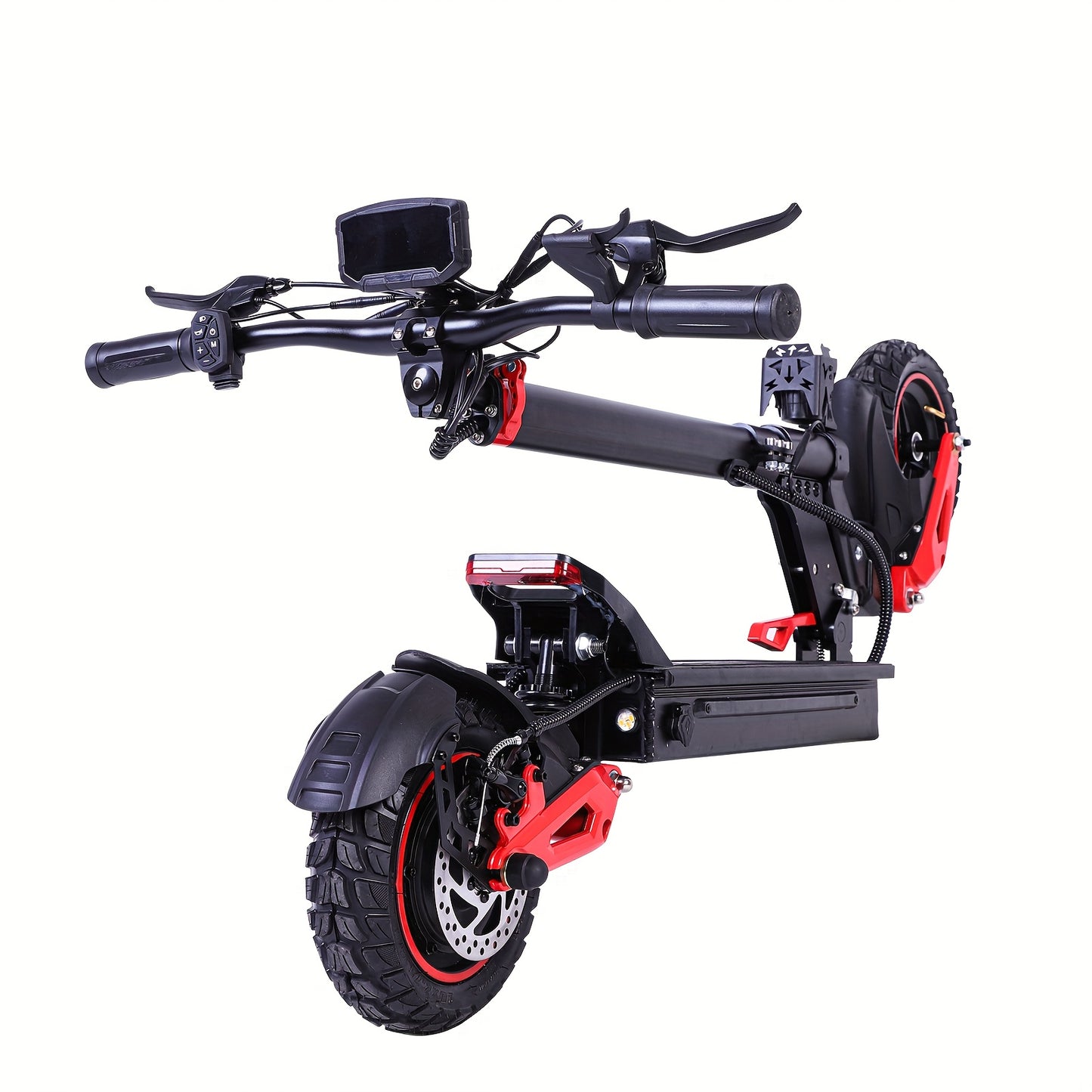 Folding Electric Scooter for Adults with 10" Off-Road Tires, Long-Range 48V18Ah Battery, Dual Braking & Shock Absorption, Supports 264.55LB Load, Portable Mobility, Urban Commuting, Sleek Mobility, Compact Design, Highperform
