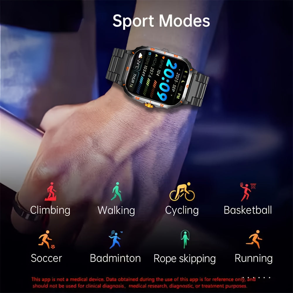 [GREENPORT Smartwatch 2025] GREENPORT Smartwatch 2025 | Call/Answer, LED Display, Weather, Pedometer, Fitness Tracker | USB Rechargeable, Android & iPhone Compatible, Men & Women, Holiday Gift, Sports Watch, Digital Display,