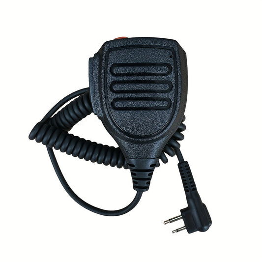 1pc RELITAKS Dual PTT Walkie Talkie Handset, 0.5W Analog Wired Communication, ABS Material, Non-Waterproof, 360° Rotating Clip, Compatible with Motorola Radios, Use Distance Under 1.5km - No Battery Included