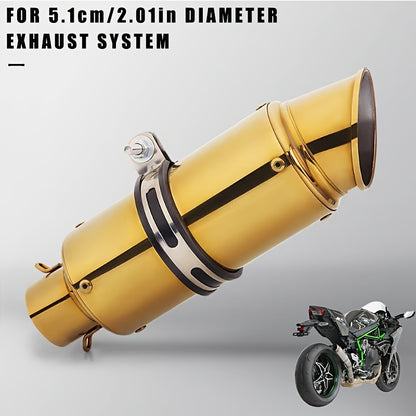 Universal 51mm caliber motorcycle exhaust tailpipe for Honda for Kawasaki and other motorcycles, made of stainless steel material with high performance and high temperature resistance. Motorcycle parts and accessories