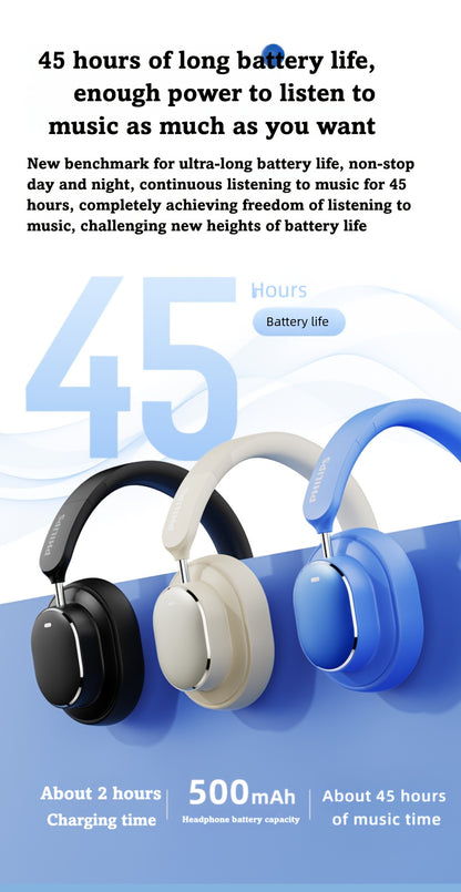 Philips Wireless Bluetooth Headphones, ANC Hybrid Active Noise Cancelling Headphones, Over-Ear Wireless Headphones, Wireless On-Ear Bluetooth Headphones, HiFi Stereo with Microphone, ANC Active Noise Cancelling Headphones, Fo