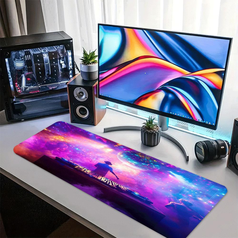 1pc Large DJ Desk Mat & Mouse Pad - Non-Slip Base, Spacious Workspace for Home Office, Studio, Live Performances - Compatible with Laptop, Keyboard, Controller - Perfect Gift for DJs, Producers, Music Lovers - Durable Polyest