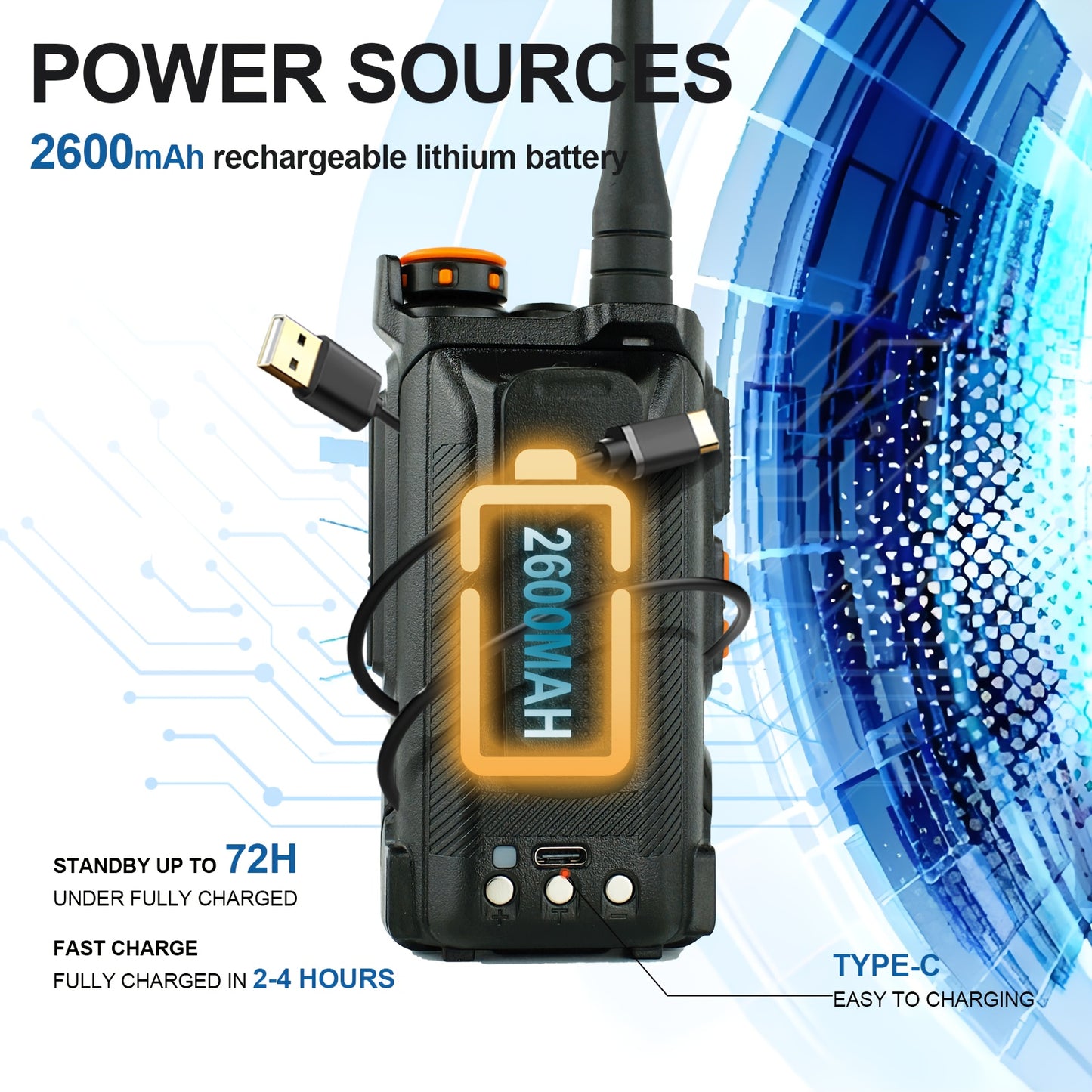1/2 Packs Baofeng UV-K6 Walkie Talkie Air Band Radio TYPE-C K6 Charge 2600mAh UHF VHF DTMF FM NOAA Wireless Frequency Two Way Radio