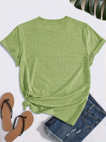 Women'S Casual "Hustle" Graphic Tee - Red Short Sleeve Round Neck T-Shirt with White Artistic Lettering, Lightweight Polyester Blend, Relaxed Fit for Spring & Summer, Casual Summer Wear | Comfortable Fit