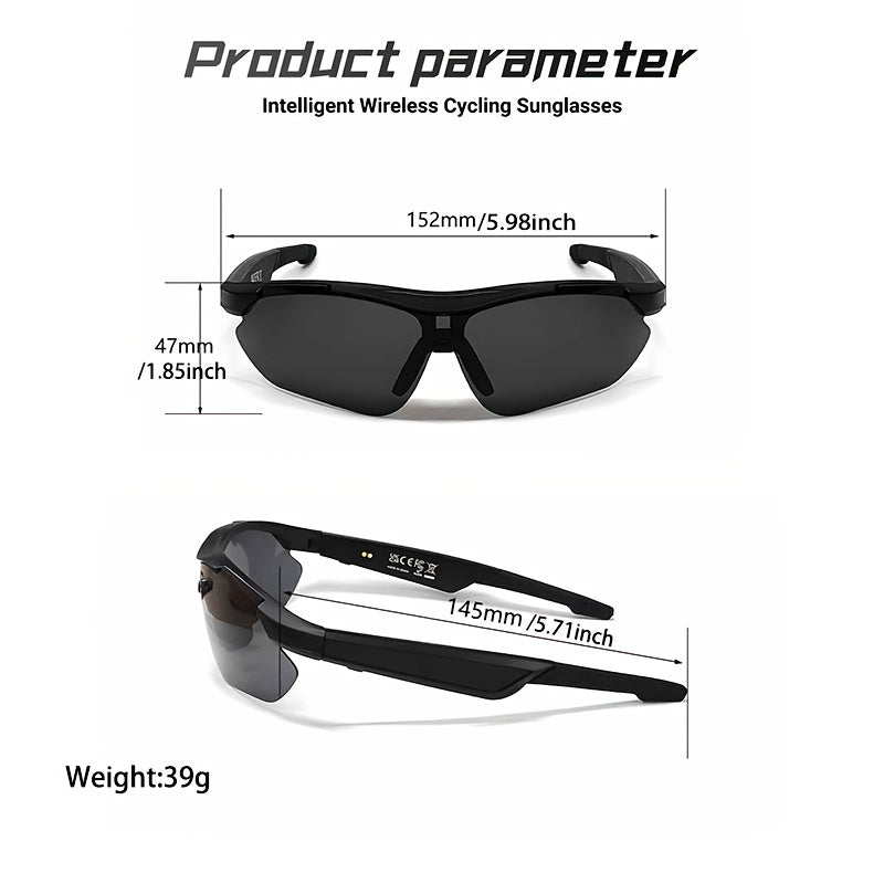 Wireless AI Smart Glasses with Polarized/Blue Light Filter & Built-in Mic/Speaker - Hands-Free Calling, 100+ Language Translation, Wireless Smart Glasses for Men & Women, Lightweight Comfort Fit, Music Playback, Ideal Gift fo