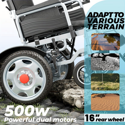 One Click Folding! Adult And Elderly Electric Wheelchairs with Electromagnetic Braking Are Safe And Reliable. Solid Inflatable Tires Have Strong Adaptability And A Range Of 15 Kilometers. They Are A Great Tool for Shopping An