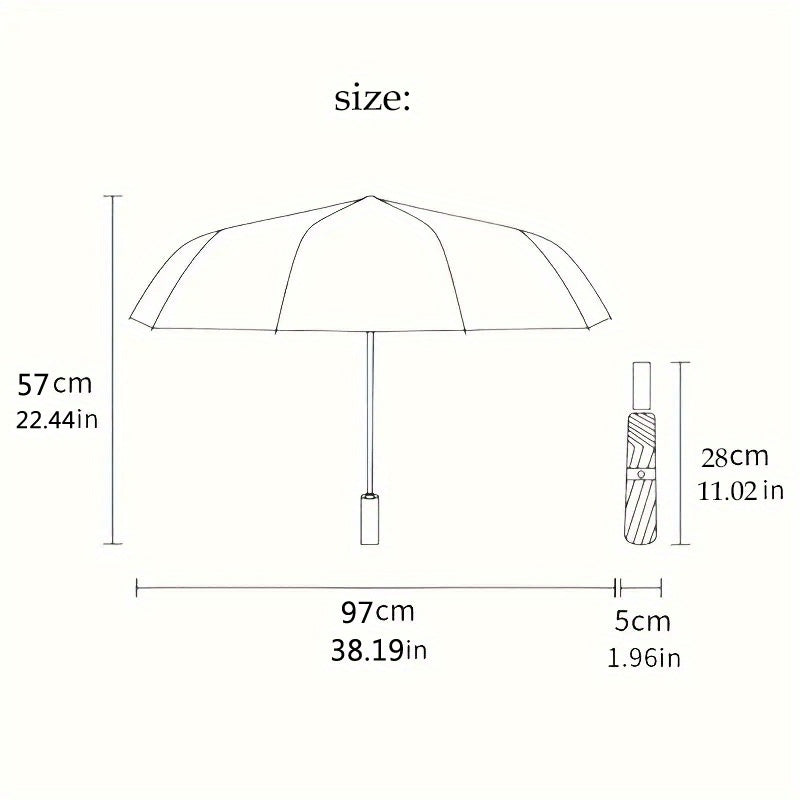 3D Basketball Umbrella with Automatic Open/Close, Red/Black Basketball Design, Sturdy 8-Rib Frame - Compact Folding Umbrella for Men, Women, Sports Fans - Ideal for Commute, Travel, Business Meetings - Durable Everyday Carry