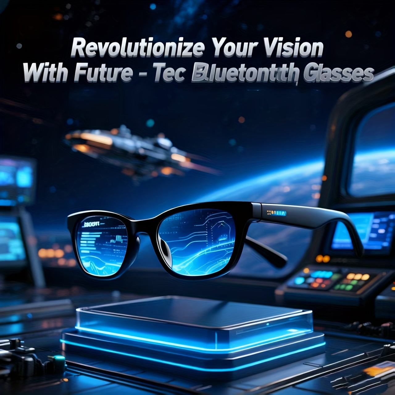 2026 Smart Glasses with AI Translator & Wireless Speaker - Blue Light/UV Protection Smart Fashion Glasses, Hands-Free Voice System, Built-in Mic/Speaker for Translation Device, - for Gaming, Meetings, Travel - for calls &