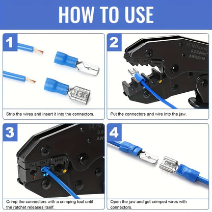 300pcs Electrical Wire Crimp Connector Kit Featuring Insulated Copper Terminal Blocks With Ring, Fork, And Spade Connectors. Ideal For DIY Wiring And Repairs, This Kit Operates In Uncharged Power Mode And Contains No Electron