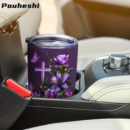 1pc 20oz Double-Layer Insulated Stainless Steel Water Cup, Shatterproof, Sealable, With Lid, 304 Stainless Steel, Letter Print, Pastor'S Wife Theme, Personalized Gift, for Friend