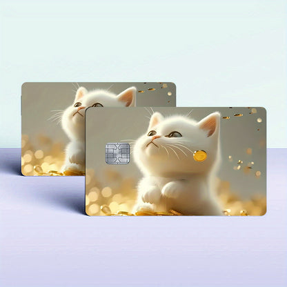 Two Shiny Credit Card Skins Made of Ultra-Thin Vinyl, Designed for Credit Cards, Debit Cards, Transit Cards, And Key Cards, Providing Protection And Personalization for Bank Cards with Features Like ing, Scratch Resistance, A