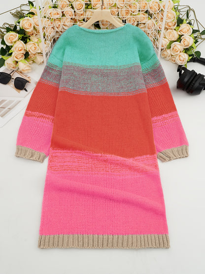 New Arrival Women's Urban Casual Color Block Dress
