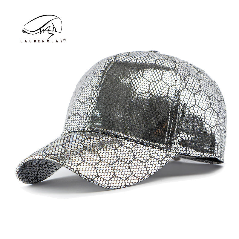 Men'S & Women'S Retro Reflective Cycling Baseball Cap - UPF Sun Protection Hard Brim, Breathable Mesh Back & Golden-Tone Visor, Lightweight Hip-Hop Style for Outdoor Sports, Cycling, Casual Wear - Unisex Spring Summer Hat