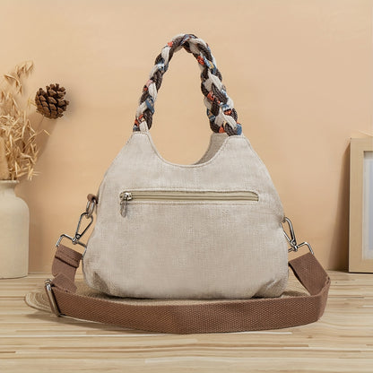Casual Handwoven Elephant Pattern Crossbody Bag, Portable Multi-purpose Shoulder Bag Handbag