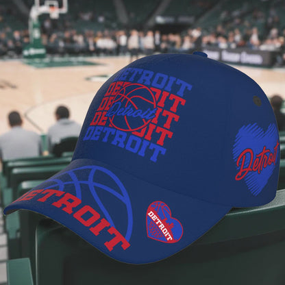 Detroit Baseketball  Cap Adjustable City Print Snapback Hat Game Day