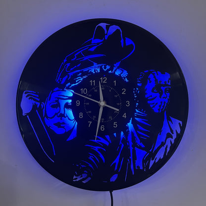 Vinyl LED Wall Clock, Home Decoration, Office Decoration, Hotel Decoration, Halloween Decoration, Christmas Gifts, Birthday Gifts, Nightmare Theme Vinyl Wall Clock, Stylish Wall Clock, Wall Clock Acrylic, Oversized Wall Clock