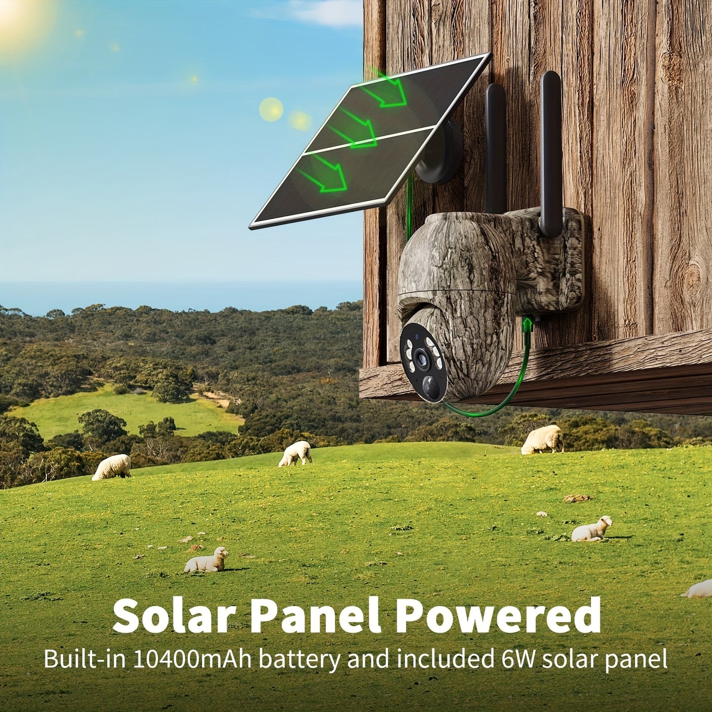 SEHMUA 4G Solar LTE Cellular Trail Camera With 360° Pan Tilt & 2-Way Audio, 4K Live View, Security Cameras Wireless Outdoor, 0.2s Trigger, HD Night Vision, Built-in SIM Card With 7-Day FREE Data, Waterproof For Hunting & Sec