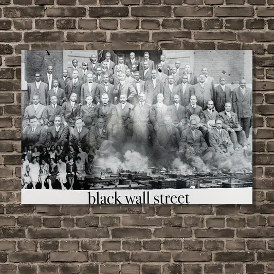 1pc Black Wall Street Historical Art Poster - Vintage Black and White Photo Canvas Print - Framed Ready-to-Hang Decoration for Home, Office, Classroom - Educational Decor - Ideal Gift for History Buffs & African American Cult