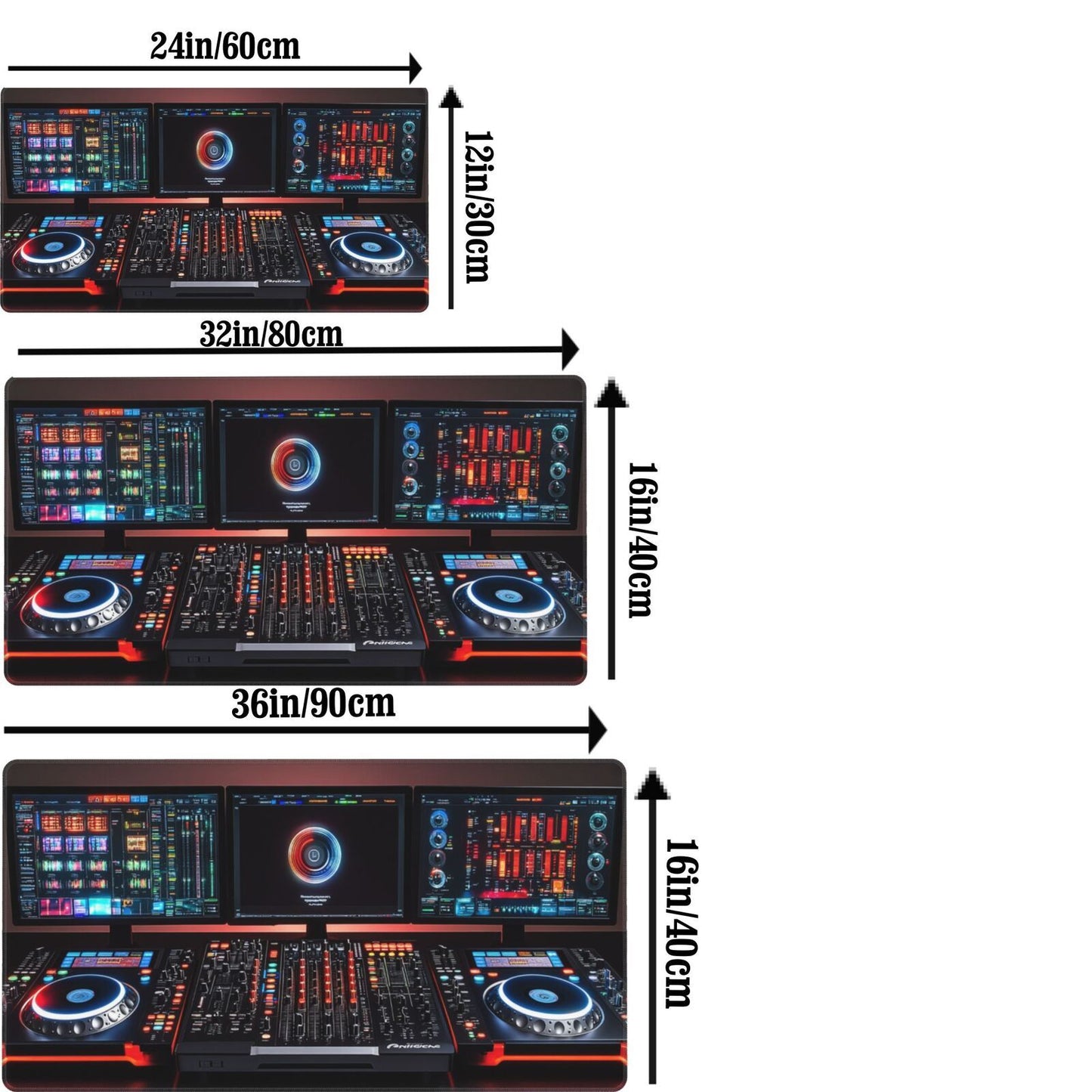 Pro DJ Mousepad with Traktor Kontrol S4 MK3 Design - Illuminated Buttons, Jog Wheels & Digital Displays | Washable & Non-Slip Rubber Base | Ideal for Music Production & Home Studio, DJ Accessories