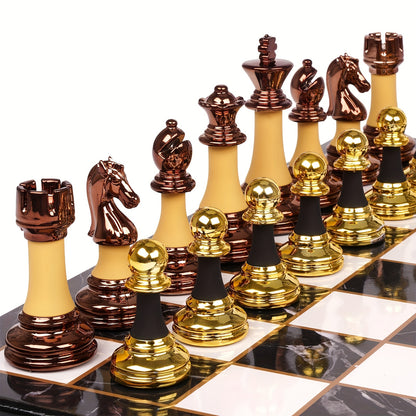 15" Acrylic Chess Sets for Adults with Zinc Alloy + Acrylic Chess Pieces & PortableFolding Wooden Chess Board Travel Tournament Chess Set Strategy Board Game GiftChessmen