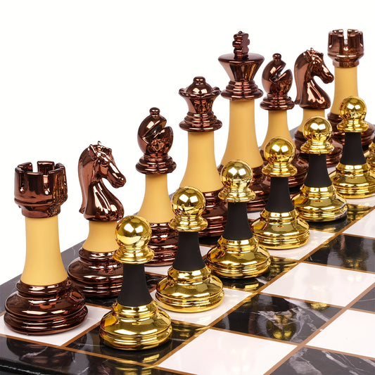 15" Acrylic Chess Sets for Adults with Zinc Alloy + Acrylic Chess Pieces & PortableFolding Wooden Chess Board Travel Tournament Chess Set Strategy Board Game GiftChessmen