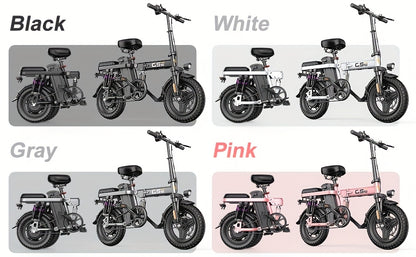 UPlee Peak Power 740W Electric Bike For Adults, 20MPH Full Shock Absorption Comfortable Riding, 48V6/8/10/15/17.5Ah, Max 32Miles Folding Ebike, 14'' Tubeless Off-road Tire, City Commuter
