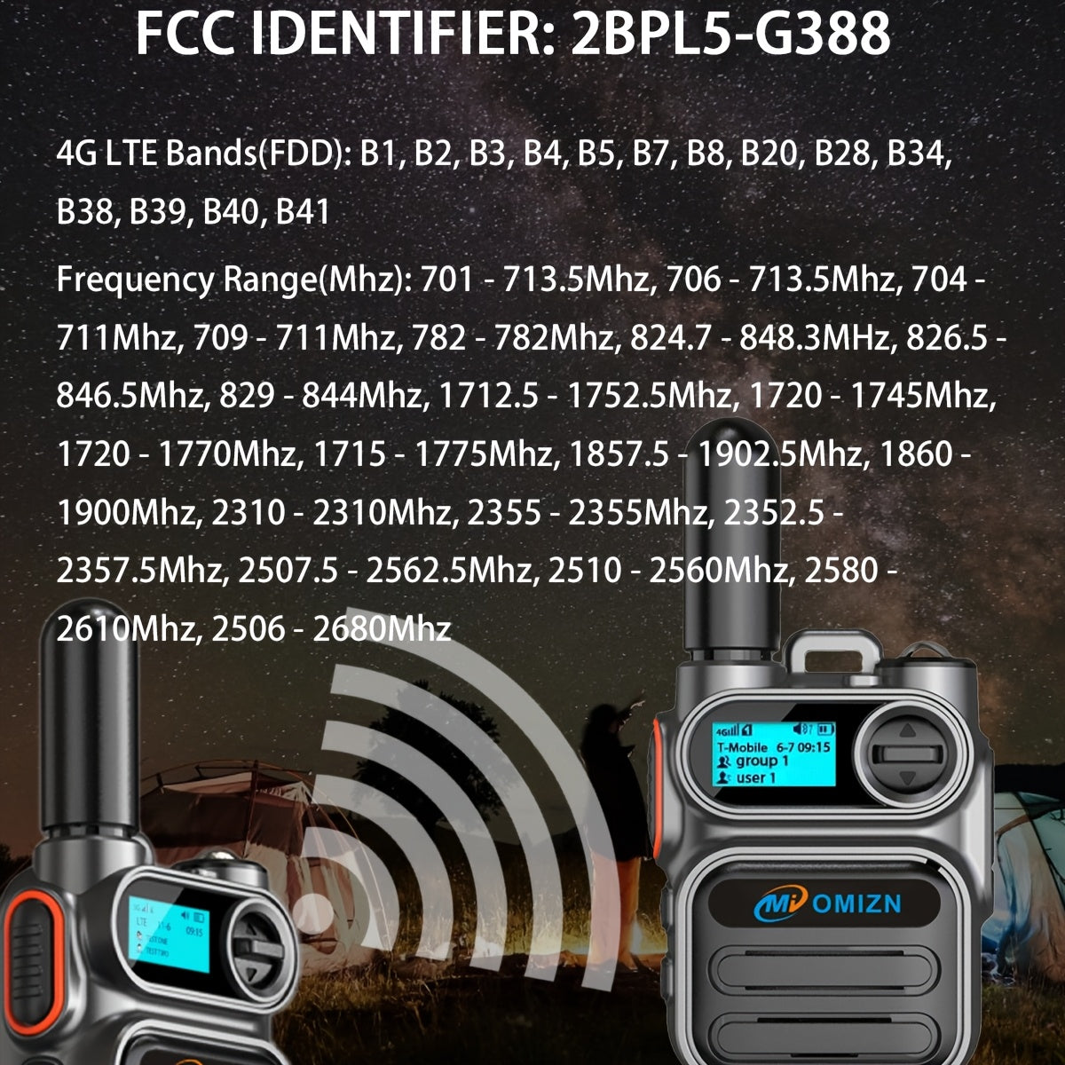 Global Walkie-Talkie with 5G Signal, Shockproof Anti-Fall Dustproof Design, 7-Day Standby, Dual SIM Card Slots, Type-C Fast Charging & Built-in Flashlight for Outdoor Communication